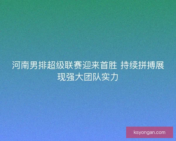 河南男排超级联赛迎来首胜 持续拼搏展现强大团队实力