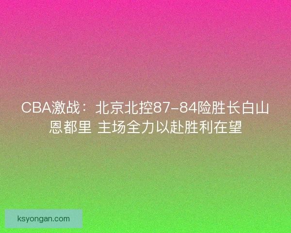 CBA激战：北京北控87-84险胜长白山恩都里 主场全力以赴胜利在望